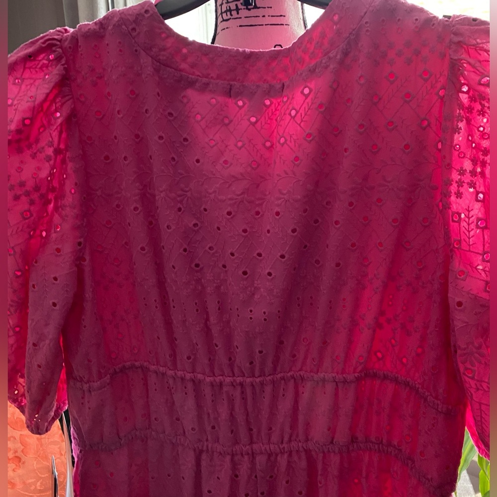 NWT City Studio Junior’s Cotton Embroidered Eyelet Midi Dress - Picture 8 of 12